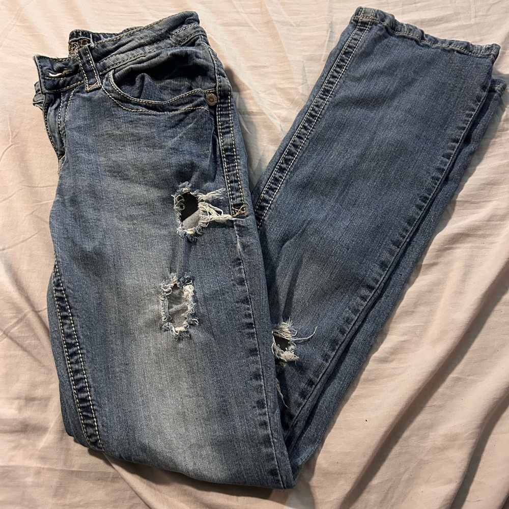 Wallflower Distressed Blue Boyfriend Jeans